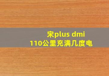 宋plus dmi110公里充满几度电